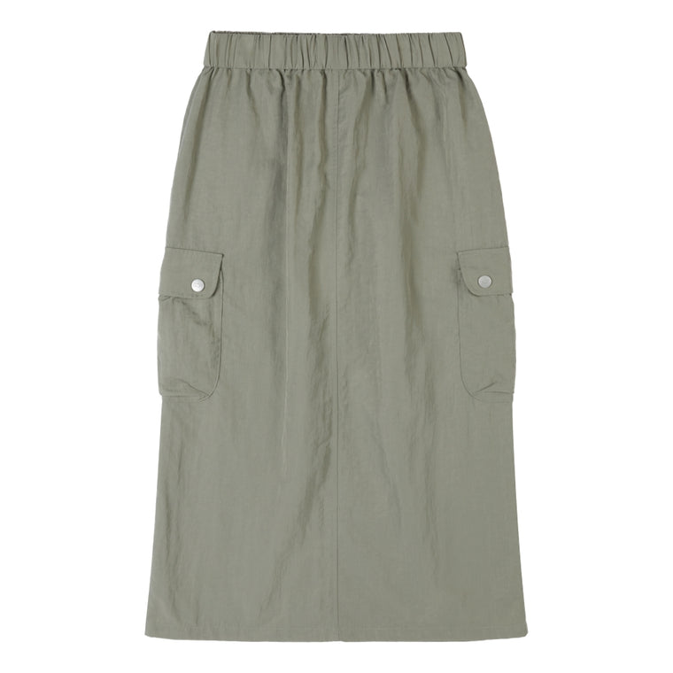 NEUTRAL SOCIETY CARGO PENCIL SKIRT-LIGHT OLIVE