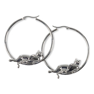 RIPNDIP CATSTANZA HOOP EARRINGS-SILVER