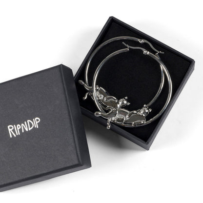 RIPNDIP CATSTANZA HOOP EARRINGS-SILVER