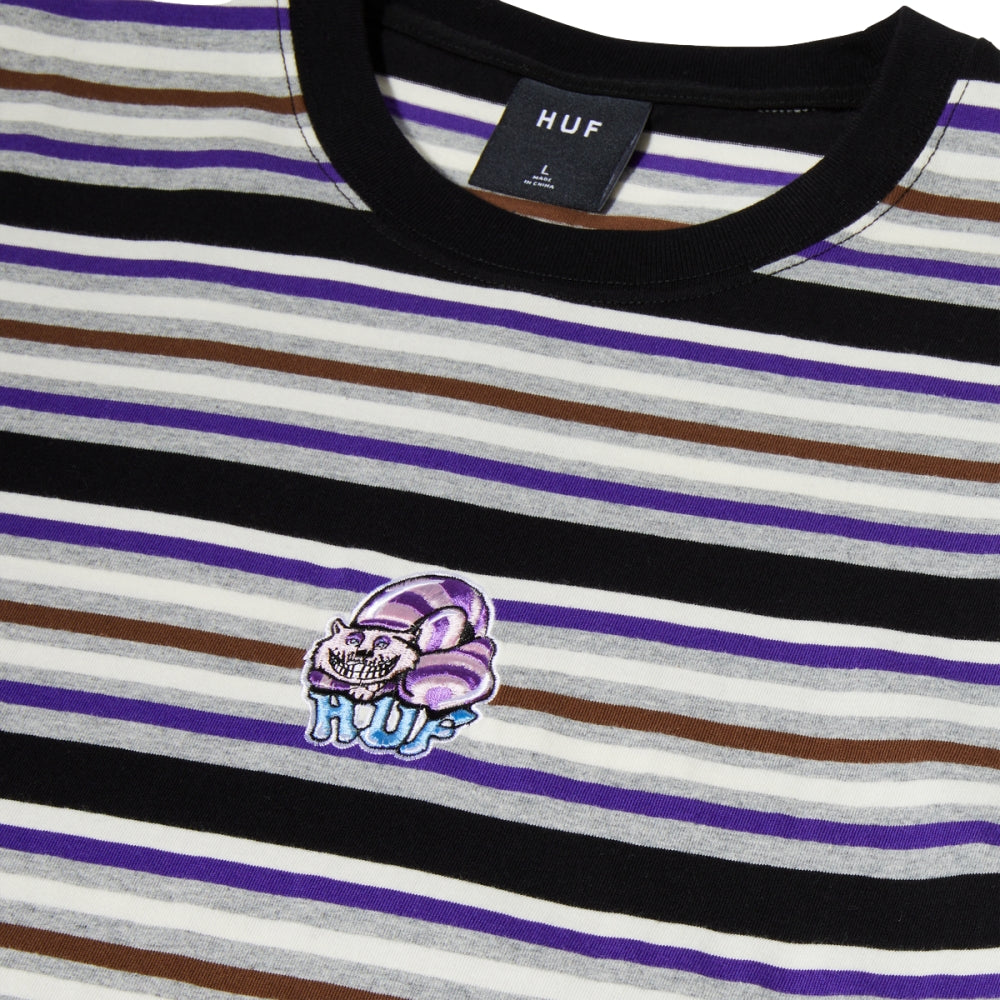HUF CHESHIRE S/S STRIPE KNIT TOP-BLACK