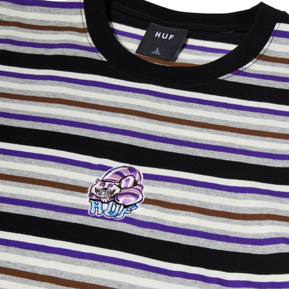 HUF CHESHIRE S/S STRIPE KNIT TOP-BLACK