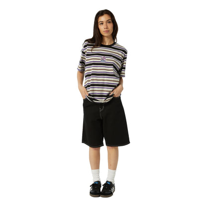 HUF CHESHIRE S/S STRIPE KNIT TOP-BLACK
