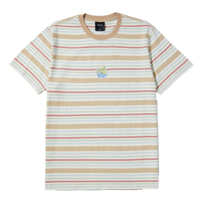 HUF CHESHIRE S/S STRIPE KNIT TOP-CREAM