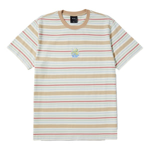 HUF CHESHIRE S/S STRIPE KNIT TOP-CREAM
