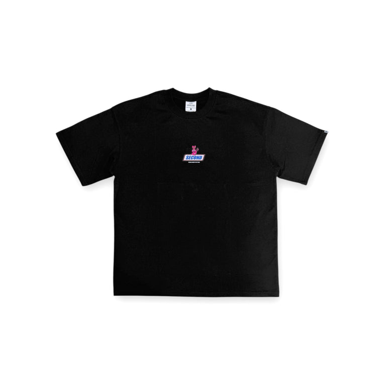 2ND CLOSET "CHOCO RABBIT" WASHED T-SHIRT-WASHED BLACK