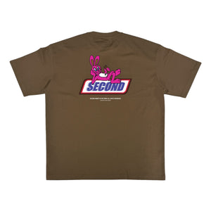 2ND CLOSET "CHOCO RABBIT" WASHED T-SHIRT-WASHED BROWN
