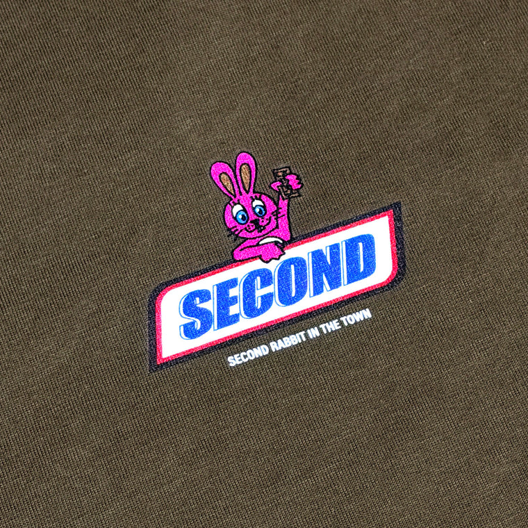 2ND CLOSET "CHOCO RABBIT" WASHED T-SHIRT-WASHED BROWN