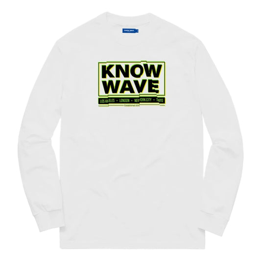KNOW WAVE CHOP IT UP L/S T-WHITE