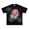 2ND CLOSET CHUCKY KILLER PRINTED WASHED T-SHIRT-BLACK