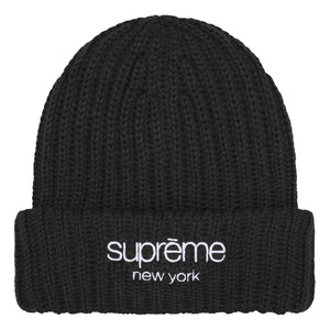 SUPREME CHUNKY RIB CLASSIC LOGO BEANIE-BLACK