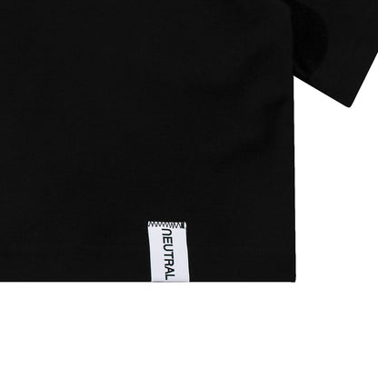 NEUTRAL SOCIETY COLLEGE CROPPED WIDE TEE-BLACK