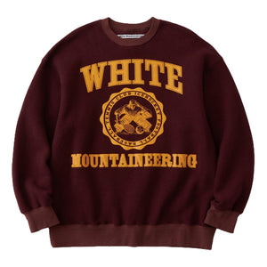 WHITE MOUNTAINEERING COLLEGE LOGO SWEAT SHIRT-BURGUNDY