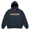 SUPREME COLLEGIATE APPLIQUE ZIP UP HOODED SWEATSHIRT-NAVY