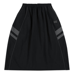 NEUTRAL SOCIETY COLOR BLOCKING PARACHUTE SKIRT-BLACK