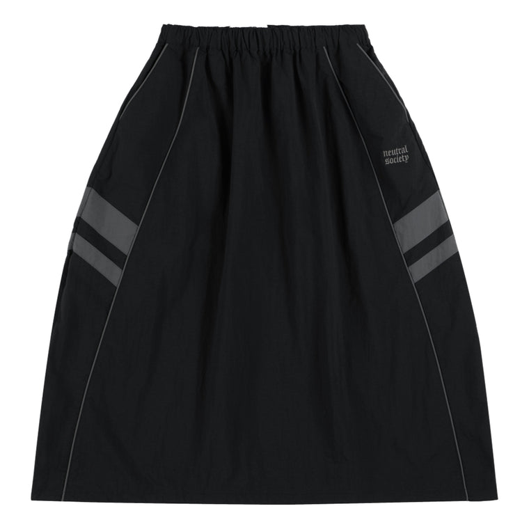 NEUTRAL SOCIETY COLOR BLOCKING PARACHUTE SKIRT-BLACK