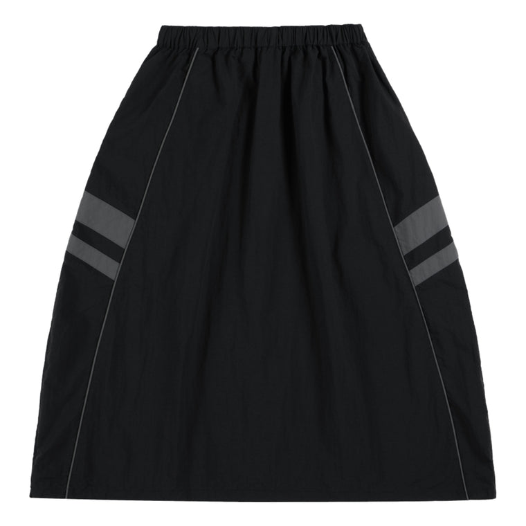 NEUTRAL SOCIETY COLOR BLOCKING PARACHUTE SKIRT-BLACK