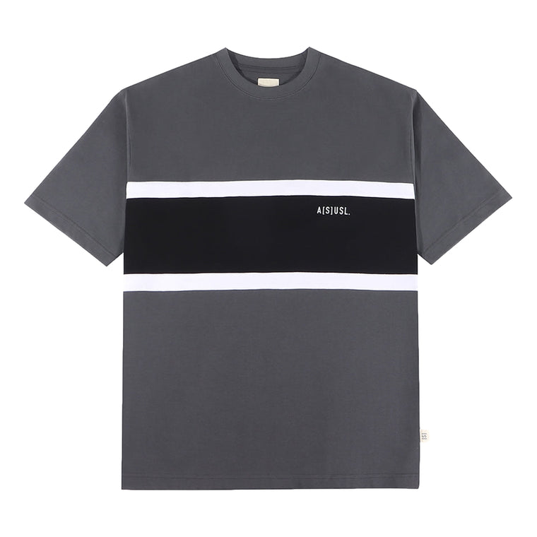 A[S]USL COLOR BLOCKING TEE-CHARCOAL