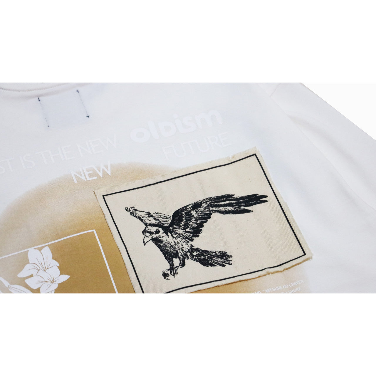 OLDISM COMMON RAVENS L/S TEE-WHITE
