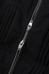 ESPRIT CONTRAST COLLAR PLEATED ZIP-UP JACKET-BLACK