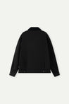 ESPRIT CONTRAST COLLAR PLEATED ZIP-UP JACKET-BLACK