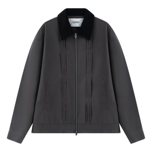 ESPRIT CONTRAST COLLAR UTILITY JACKET-DARK GREY