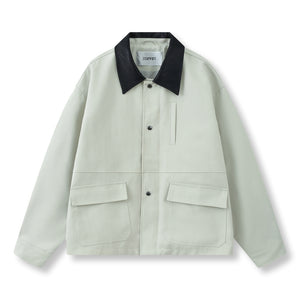ESPRIT CONTRAST COLLAR UTILITY JACKET-ECRU