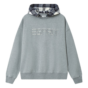 ESPRIT CONTRAST HOODIE-HEATHER GREY