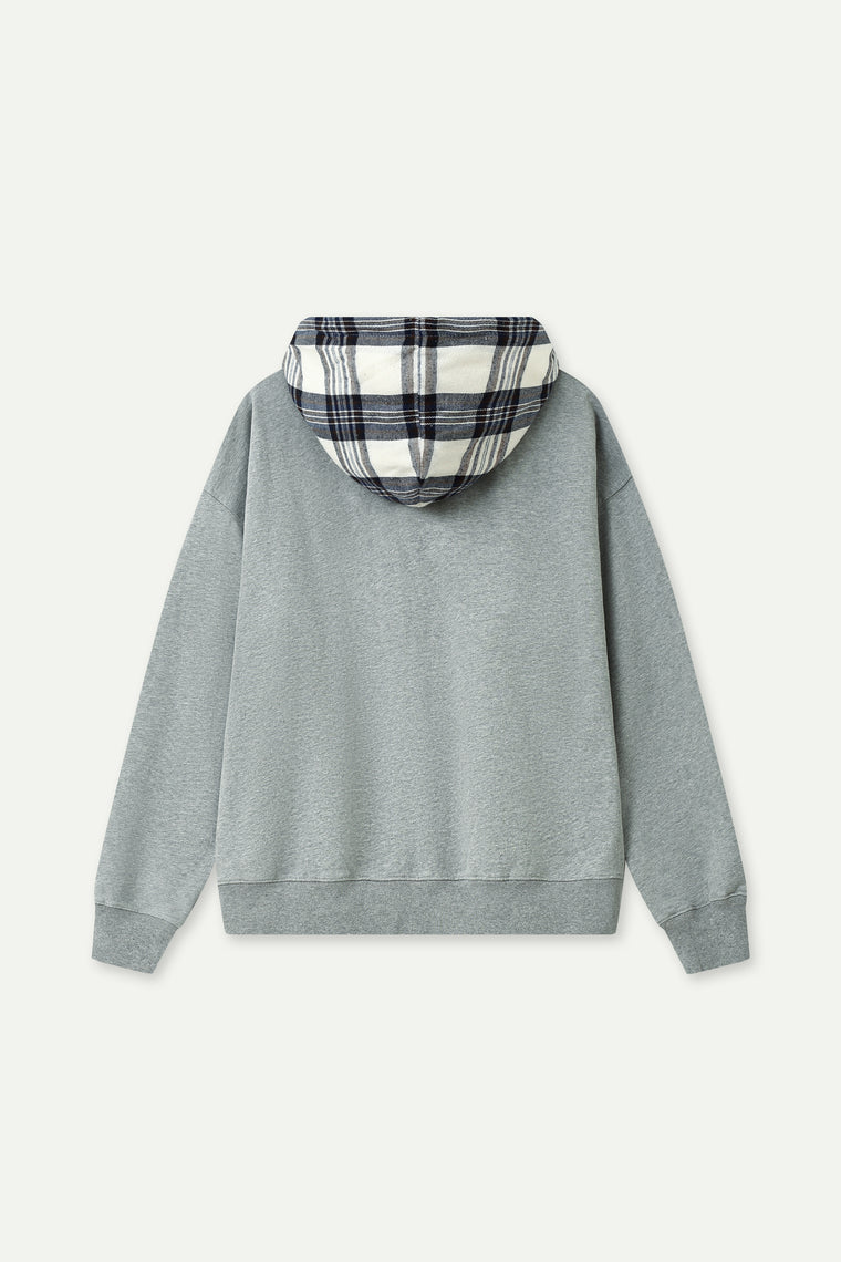 ESPRIT CONTRAST HOODIE-HEATHER GREY