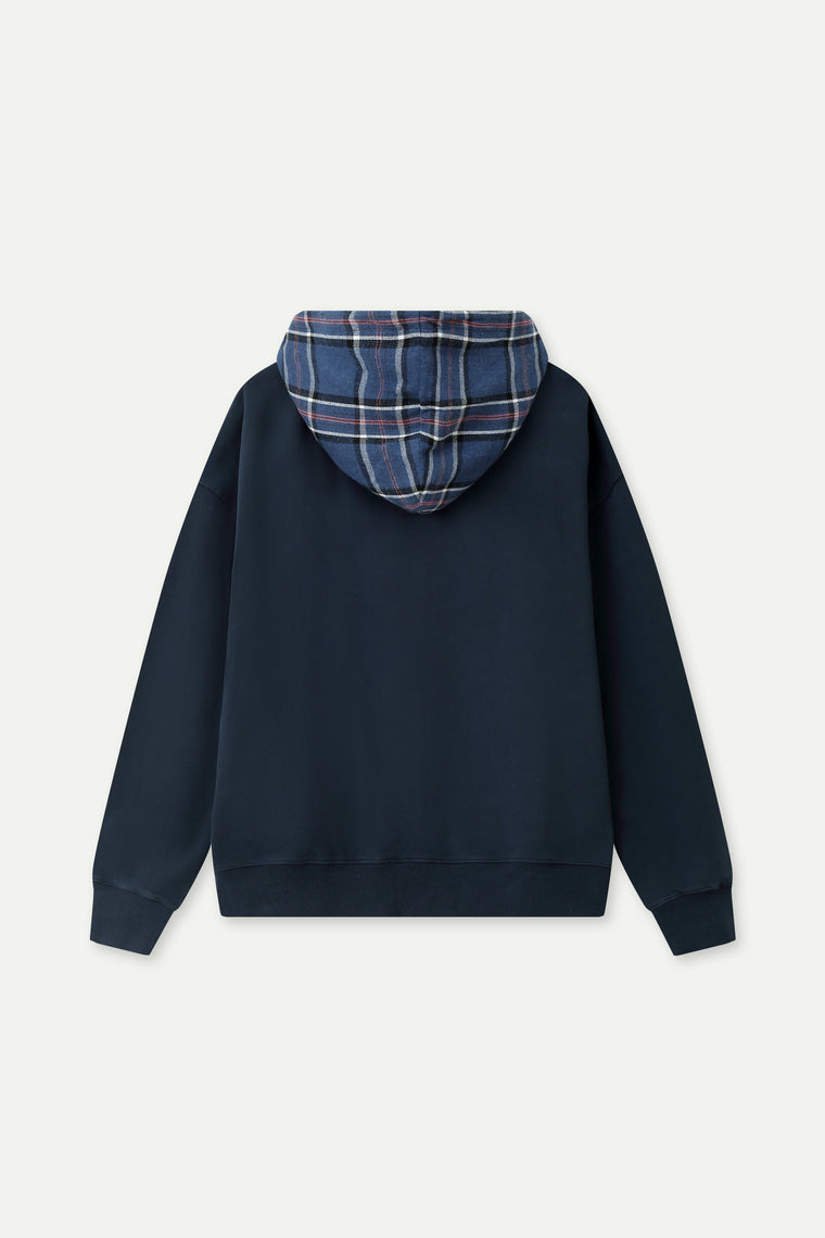 ESPRIT CONTRAST HOODIE-NAVY