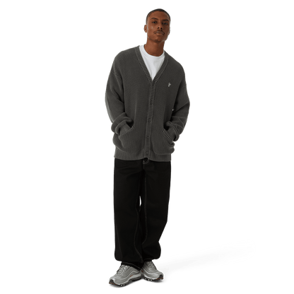 HUF COOLIDGE WAFFLE CARDIGAN-BLACK