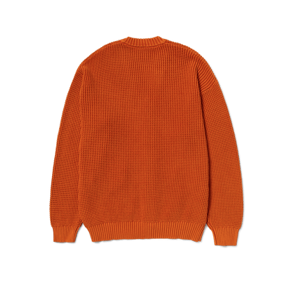 HUF COOLIDGE WAFFLE CARDIGAN-RUST