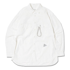 AND WANDER CORDURA TYPEWRITER LS SHIRT-WHITE