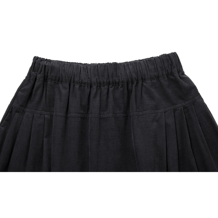 NEUTRAL SOCIETY CORDUROY MIDI SKIRT-DARK GREY