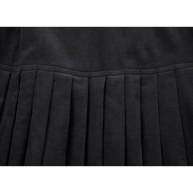 NEUTRAL SOCIETY CORDUROY MIDI SKIRT-DARK GREY