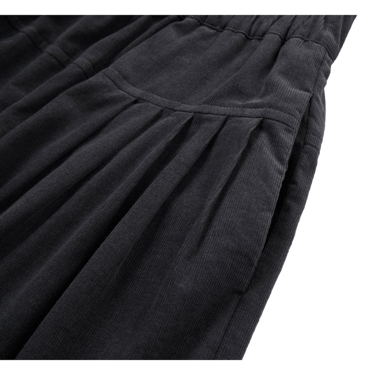 NEUTRAL SOCIETY CORDUROY MIDI SKIRT-DARK GREY