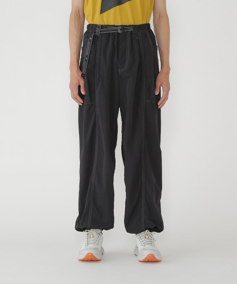 AND WANDER CRINKLED NYLON PANTS-BLACK