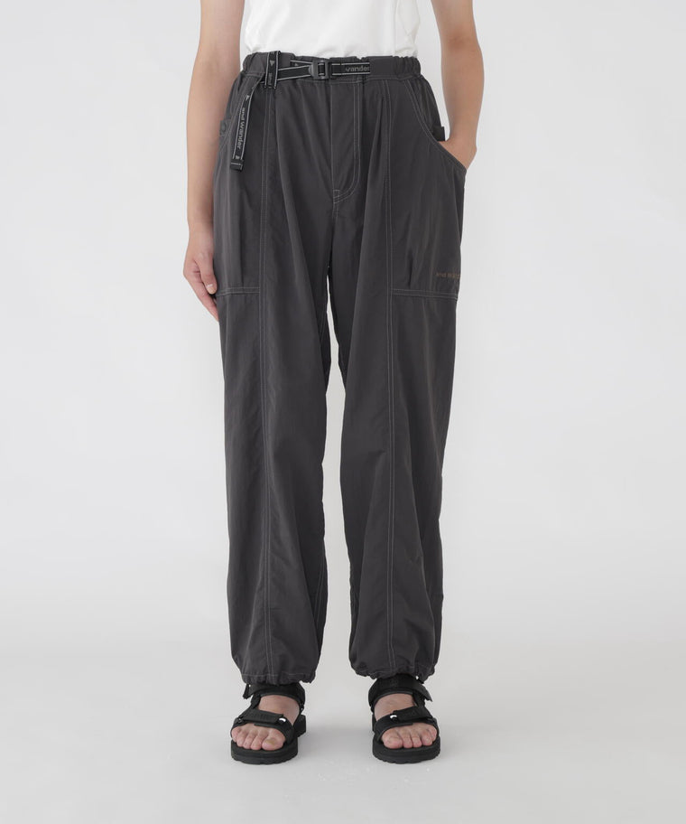 AND WANDER CRINKLED NYLON PANTS-CHARCOAL