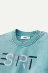 ESPRIT CROPPED ESPRIT LOGO SWEATER-GREEN
