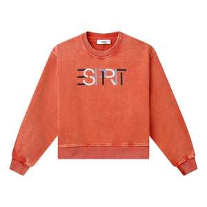ESPRIT CROPPED ESPRIT LOGO SWEATER-ORANGE