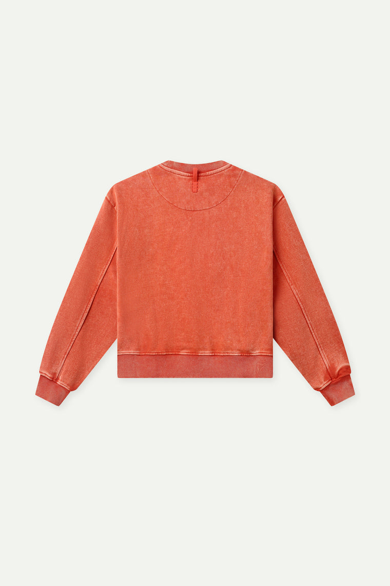 ESPRIT CROPPED ESPRIT LOGO SWEATER-ORANGE
