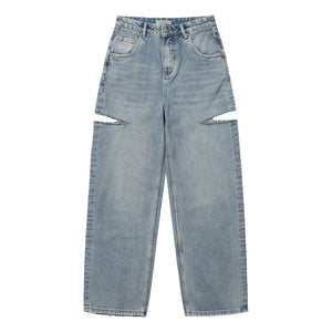 MISHKA W CROWB EMB DENIM PANT-INDIGO