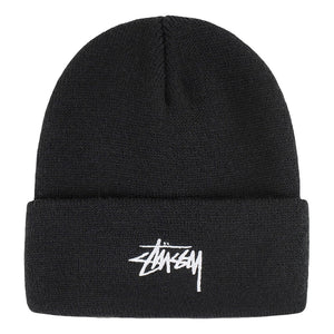 STUSSY CUFF BEANIE STOCK-BLACK