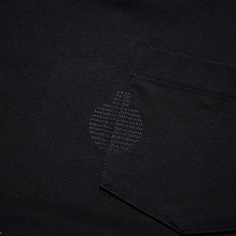 OPEN DIALOGUE EMBROIDERY POCKET T-SHIRT-BLACK