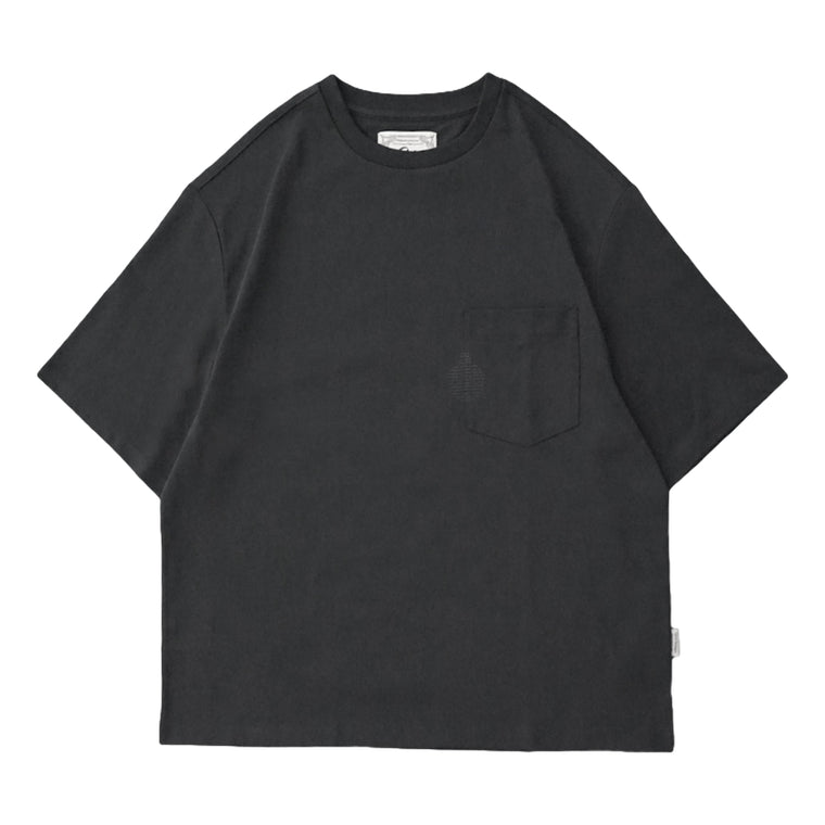 OPEN DIALOGUE EMBROIDERY POCKET T-SHIRT-GREY