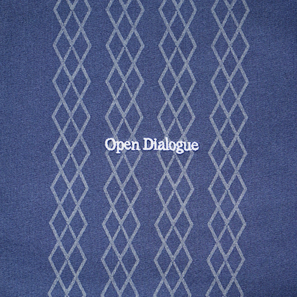 OPEN DIALOGUE LASER PRINTED PATTERN SWEATSHIRT-BLUE