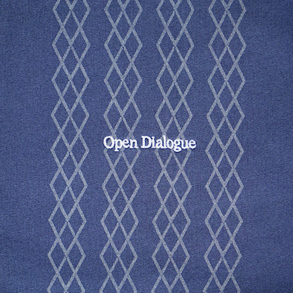 OPEN DIALOGUE LASER PRINTED PATTERN SWEATSHIRT-BLUE
