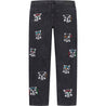 SUPREME SKULLS EMB REGULAR JEAN-BLACK