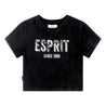 ESPRIT CROPPED ESPRIT LOGO T-SHIRT-BLACK