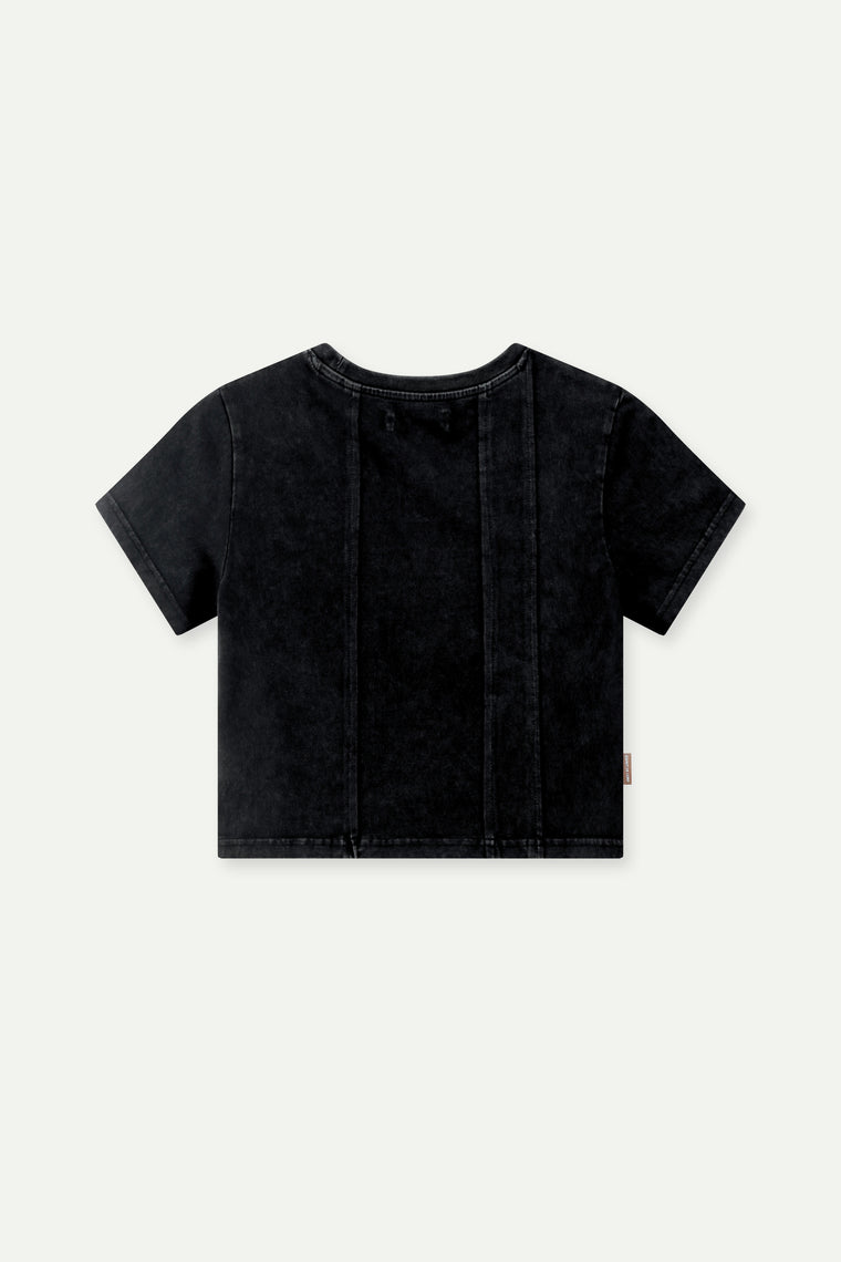 ESPRIT CROPPED ESPRIT LOGO T-SHIRT-BLACK
