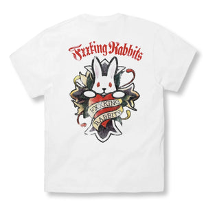 #FR2 CROSS RABBITS TATTOOS GARMENT DYE T-SHIRT-WHITE
